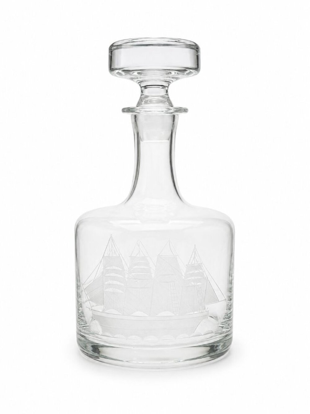 Decanter Toscany Etched Frosted Clipper Ship Mancave Barware Crystal Clipper Vin